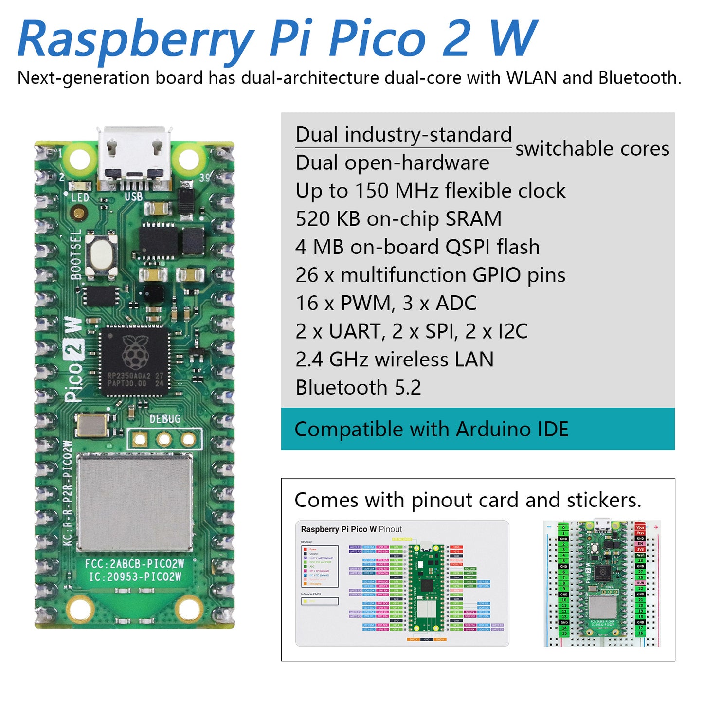 Freenove Super Starter Kit for Raspberry Pi Pico 1 2 W 2W, 3 Sets of Code Python C Java, 588-Page Detailed Tutorial, 94 Example Projects, 175 Items