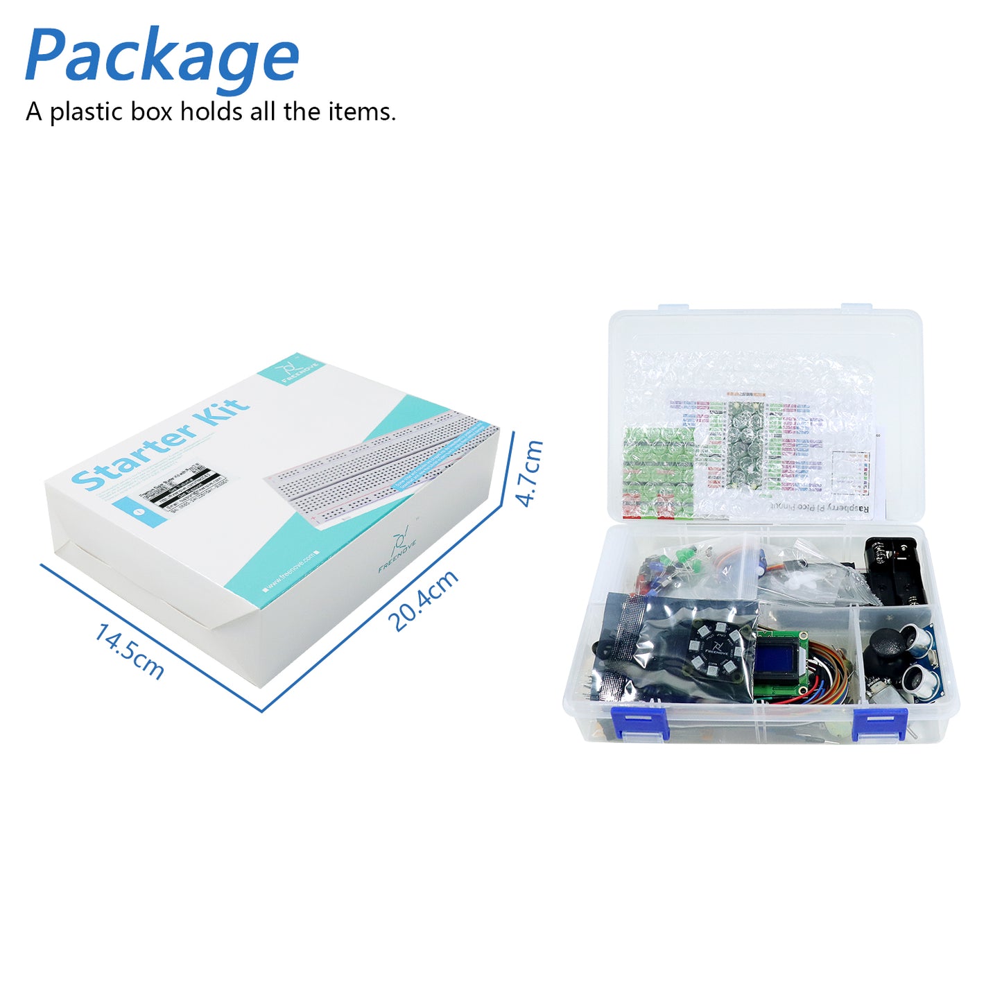 Freenove Super Starter Kit for Raspberry Pi Pico 1 2 W 2W, 3 Sets of Code Python C Java, 588-Page Detailed Tutorial, 94 Example Projects, 175 Items