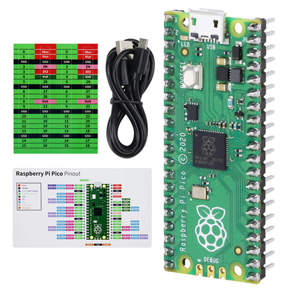 Freenove Raspberry Pi Pico W H WH Board Pre-Soldered Header, Dual-core 32-bit 133 MHz Processor Development Board, Python C Java Code, Example Projects Tutorial