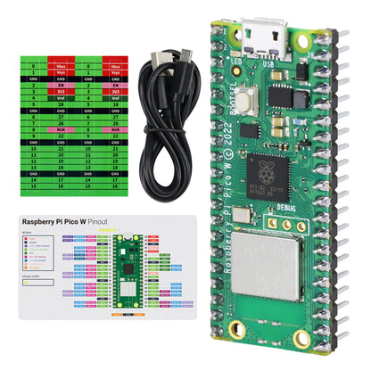 Freenove Raspberry Pi Pico W H WH Board Pre-Soldered Header, Dual-core 32-bit 133 MHz Processor Development Board, Python C Java Code, Example Projects Tutorial