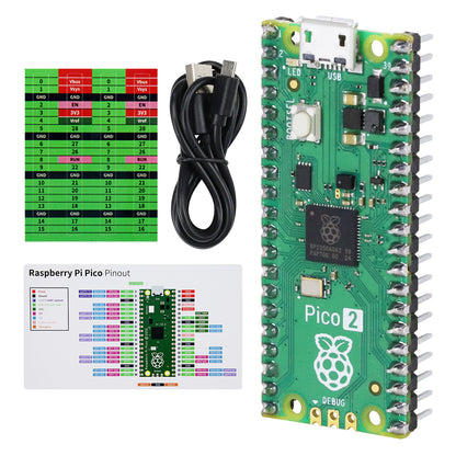 Freenove Raspberry Pi Pico 2 W Board Pre-Soldered Header, Dual-architecture Dual-core 32-bit 150 MHz Development Board, Python C Java, Example Projects Tutorial