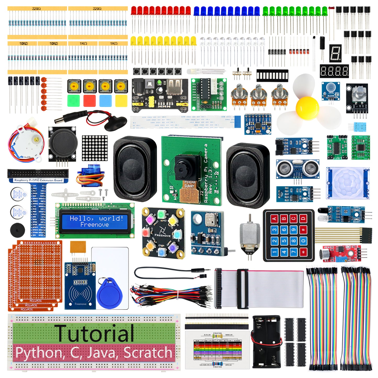 Freenove Complete Starter Kit for Raspberry Pi 5 4 B 3 B+ 400 Zero 2 W