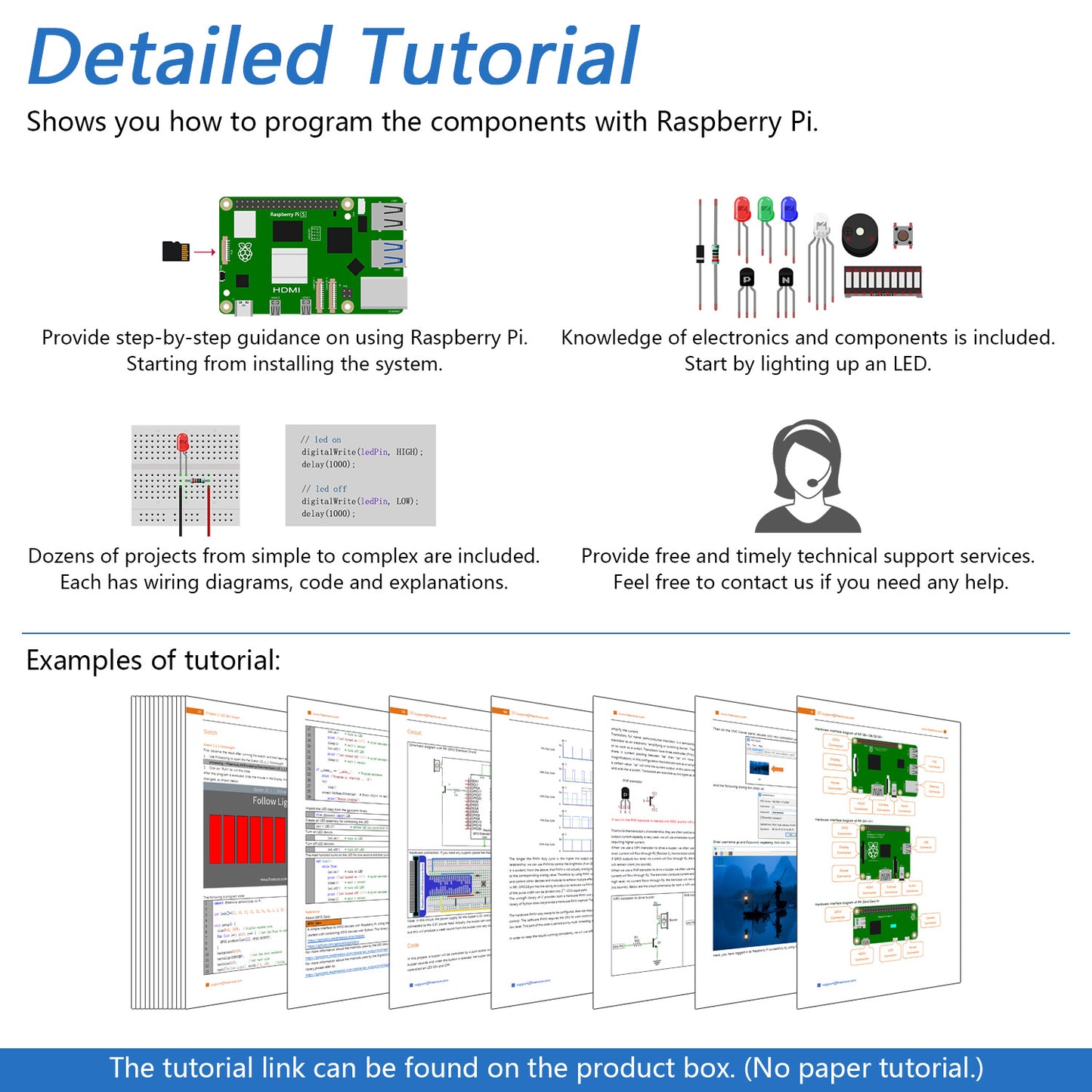 Freenove Complete Starter Kit for Raspberry Pi 5 4 B 3 B+ Zero 2 W, 1170-Page Tutorial, 164 Projects, 386 Items, Python C Java Scratch Processing Code, Camera Speaker