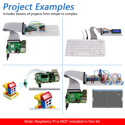 Freenove Complete Starter Kit for Raspberry Pi 5 4 B 3 B+ 500 Zero 2 W, 1170-Page Tutorial, Python C Java Scratch Processing Code, 386 Items, 164 Projects, Camera Speaker