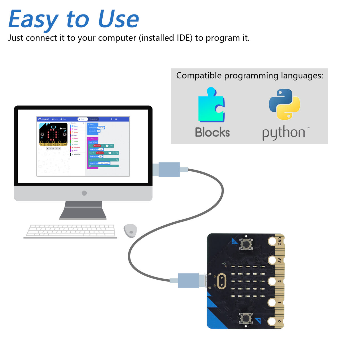 Freenove micro:bit V2 Board Kit with USB Cable, Blocks Visual Programming Language Code and Python Code, Detailed Tutorial, Example Projects
