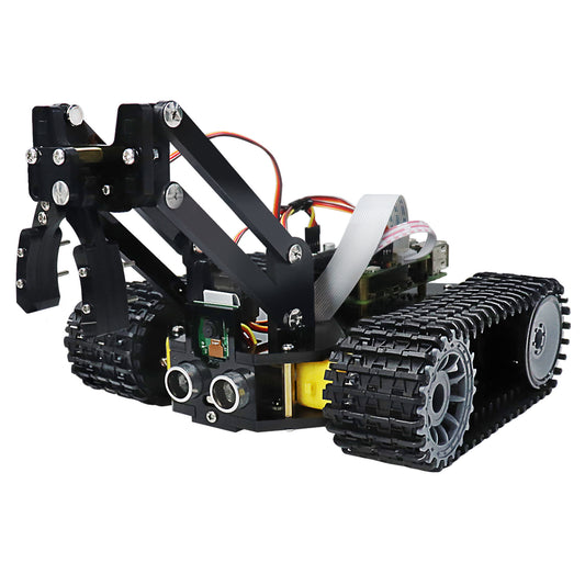 Freenove Tank Robot Kit for Raspberry Pi 5 4 Zero 2 W, Crawler Chassis, Grab Objects, Ball Tracing, Line Tracking, Obstacle Avoidance, App Control, Camera, Servo
