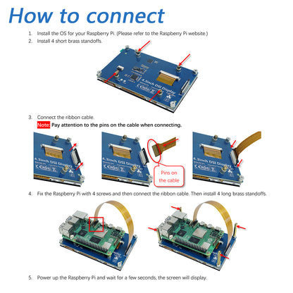 Freenove 4.3 Inch Touchscreen Monitor for Raspberry Pi 5 4 B 3 B+