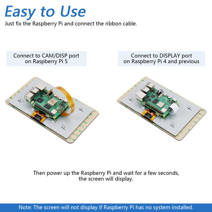 Freenove Touch Display for Raspberry Pi 5 4 Screen Monitor 7 Inch IPS, 800x480 Pixel, 5-Point Capacitive Touchscreen, Driver-Free