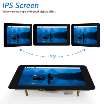 Freenove Touch Display for Raspberry Pi 5 4 Screen Monitor 7 Inch IPS, 800x480 Pixel, 5-Point Capacitive Touchscreen, Driver-Free