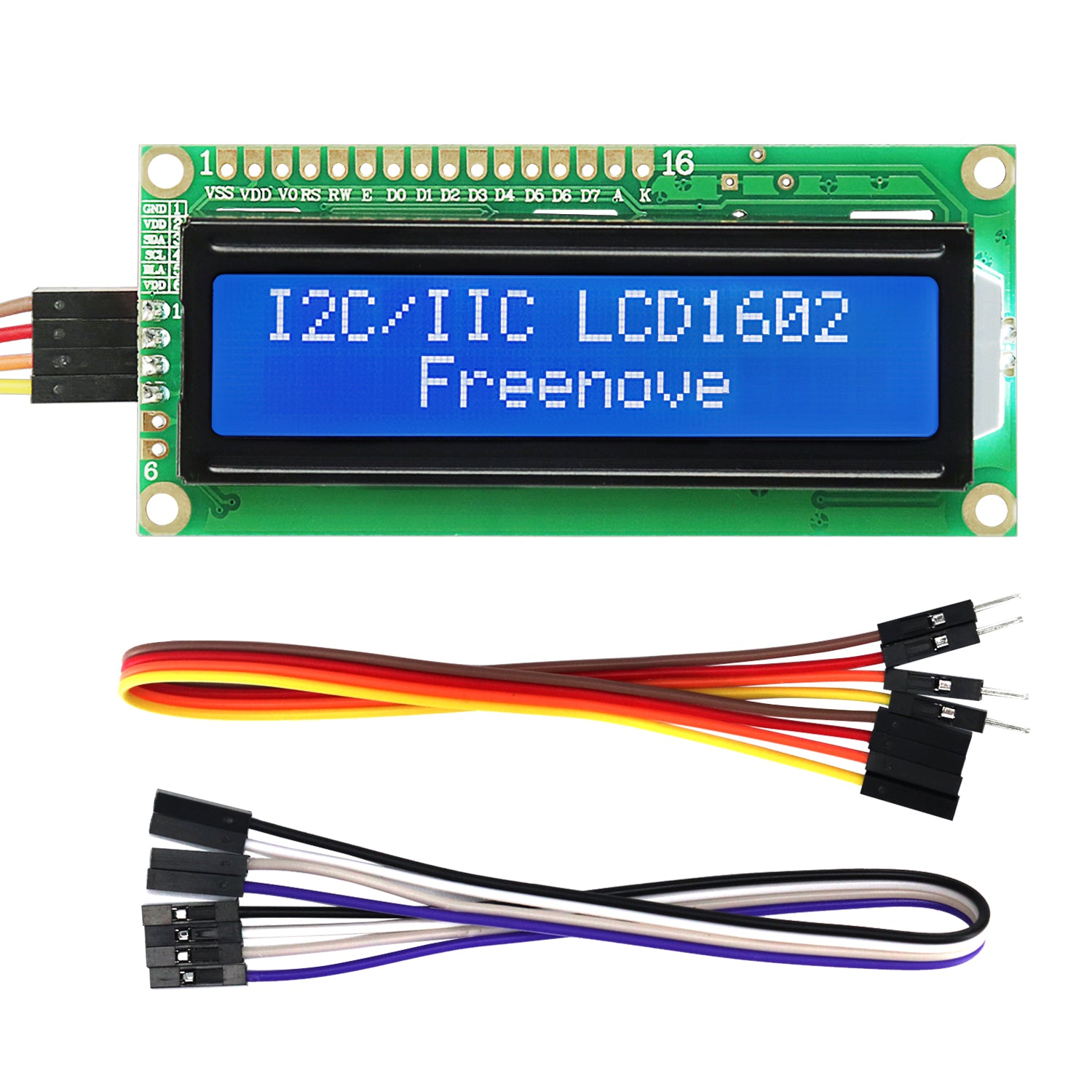 Freenove I2C IIC LCD 1602 2004 Module for Arduino Raspberry Pi Pico ES