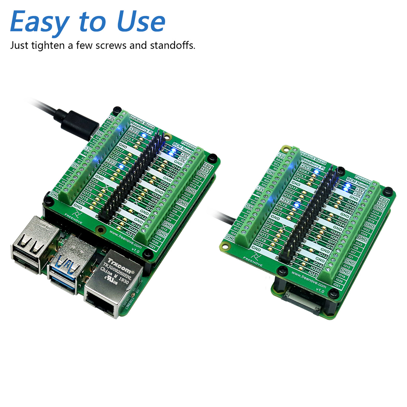 Freenove Breakout Board for Raspberry Pi 5 4 B 3 B+
