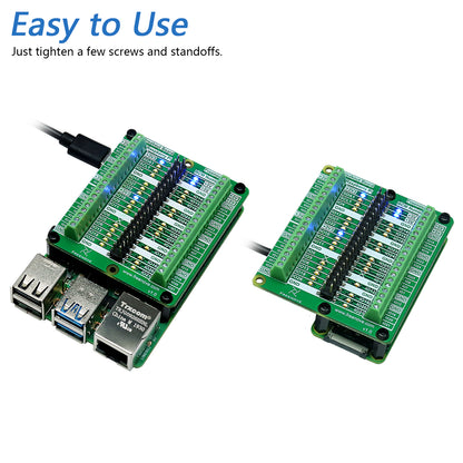 Freenove Breakout Board for Raspberry Pi 5 4 B 3 B+ Zero 2 W HAT, Terminal Block Shield with Pin Header, GPIO Status LED