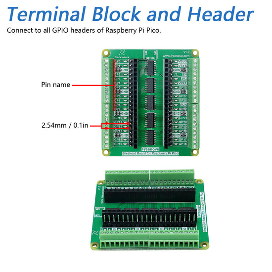 Freenove Breakout Board for Raspberry Pi Pico 1 2 W
