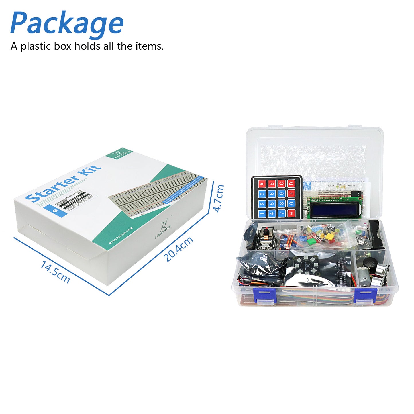Freenove ESP32 DEV ESP32-S3 CAM Ultimate Starter Kit, USB-OTG Camera Wi-Fi Bluetooth, 240 MHz 32-bit Dual-core, Python C Java Code, 828-Page Tutorial, 121 Projects, 243 Items