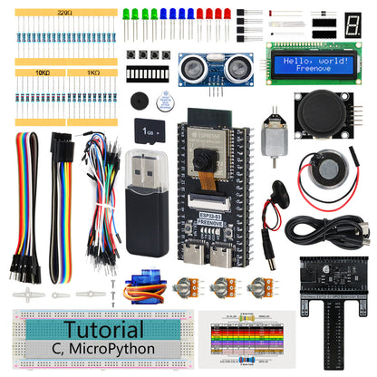 Freenove ESP32 DEV ESP32-S3 CAM Super Starter Kit, USB-OTG Camera Wi-Fi Bluetooth, 240 MHz 32-bit Dual-core, Python C Code, 584-Page Detailed Tutorial, 81 Projects, 176 Items