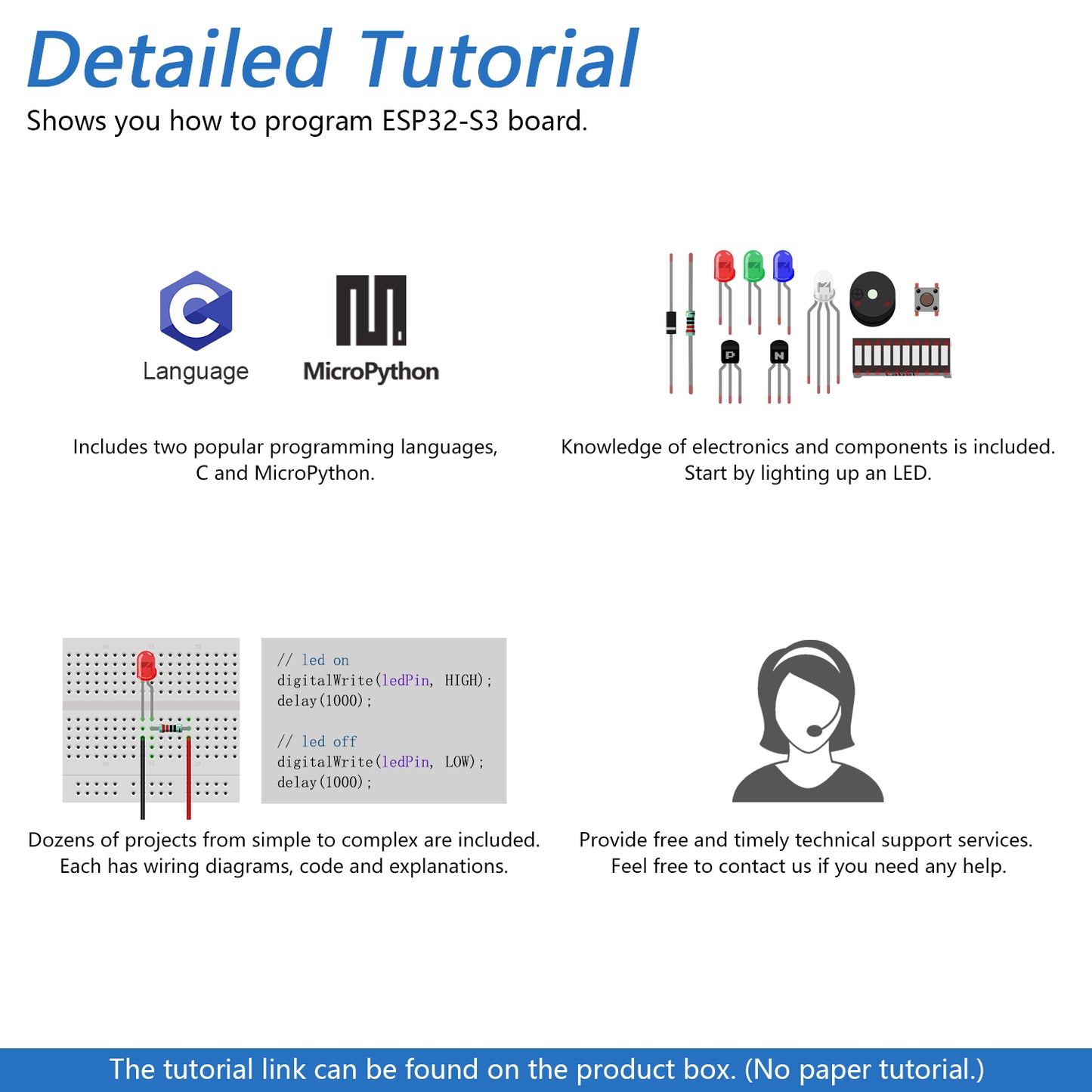 Freenove ESP32 DEV ESP32-S3 CAM Super Starter Kit, USB-OTG Camera Wi-Fi Bluetooth, 240 MHz 32-bit Dual-core, Python C Code, 584-Page Detailed Tutorial, 81 Projects, 176 Items