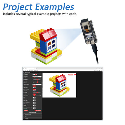 Freenove ESP32 DEV ESP32-S3 CAM Board Kit 1GB Card, USB-OTG Camera Wi-Fi Bluetooth, 240 MHz 32-bit Dual-core Microcontroller, Python C Code, Example Tutorial