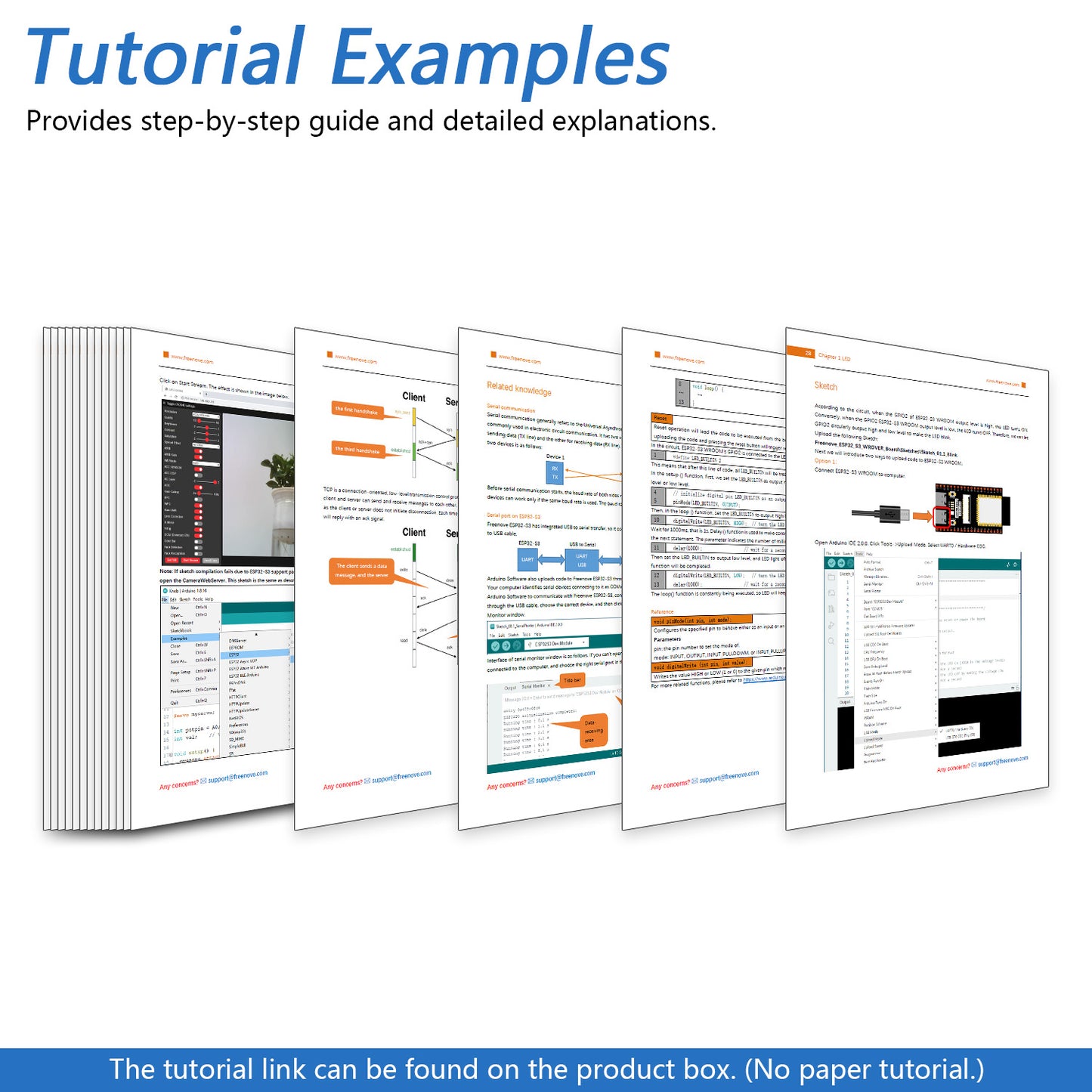 Freenove ESP32 DEV ESP32-S3 CAM Board Kit 1GB Card, USB-OTG Camera Wi-Fi Bluetooth, 240 MHz 32-bit Dual-core Microcontroller, Python C Code, Example Tutorial