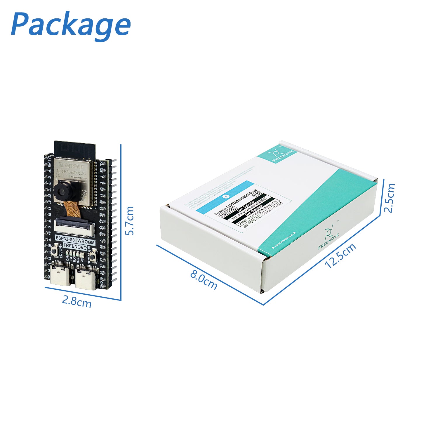 Freenove ESP32-S3 ESP32 S3 CAM Camera Wi-Fi Bluetooth Board, Dual-core