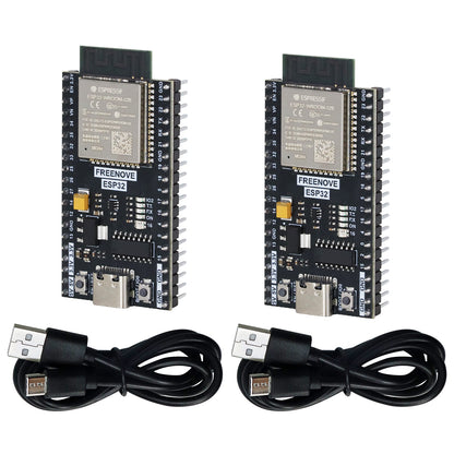 Freenove ESP32 DEV ESP32 Development Board Kit, Onboard Wi-Fi Bluetooth, 240 MHz 32-bit Dual-core Microcontroller, Python C Code, Example Projects Tutorial