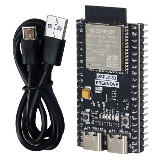 Freenove ESP32 DEV ESP32-S3 Development Board Kit, USB-OTG Wi-Fi Bluetooth, 240 MHz 32-bit Dual-core Microcontroller, Python C Code, Example Projects Tutorial