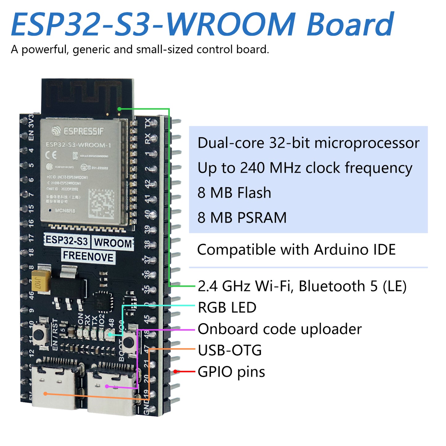 Freenove ESP32-S3-WROOM Board Lite