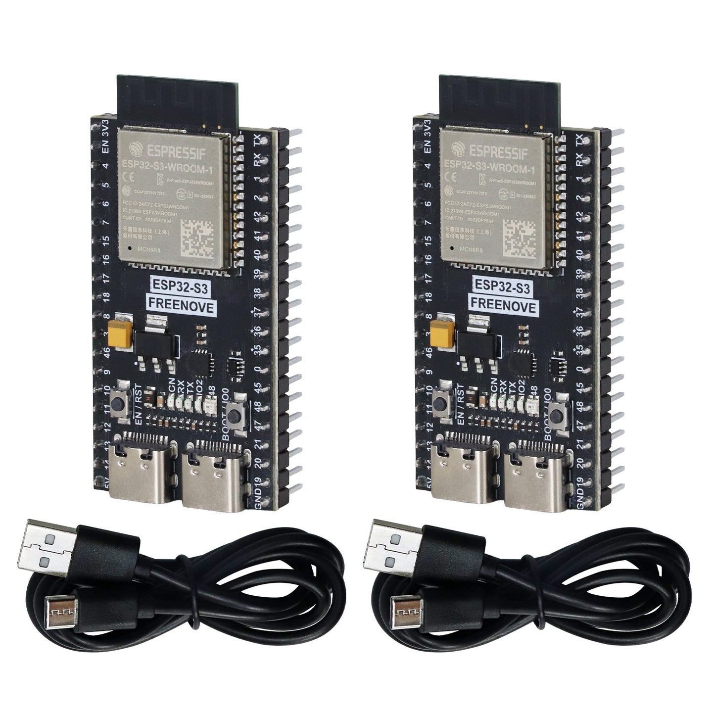 Freenove ESP32 DEV ESP32-S3 Development Board Kit, USB-OTG Wi-Fi Bluetooth, 240 MHz 32-bit Dual-core Microcontroller, Python C Code, Example Projects Tutorial