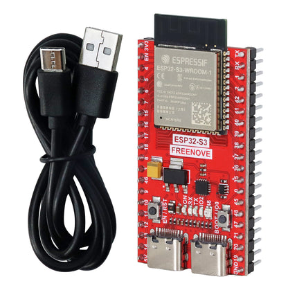 Freenove ESP32 DEV ESP32-S3 Development Board Kit, USB-OTG Wi-Fi Bluetooth, 240 MHz 32-bit Dual-core Microcontroller, Python C Code, Example Projects Tutorial