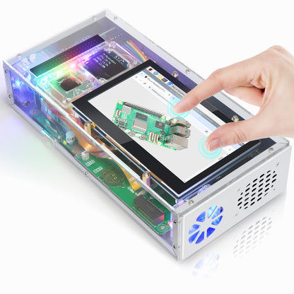 Freenove Computer Case Kit for Raspberry Pi 5 with M.2 SSD 4.3 Inch Touchscreen 5 MP Camera