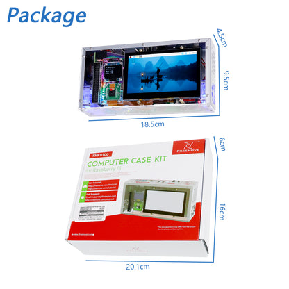 Freenove Computer Case Kit for Raspberry Pi 5 with M.2 SSD 4.3 Inch Touchscreen 5 MP Camera
