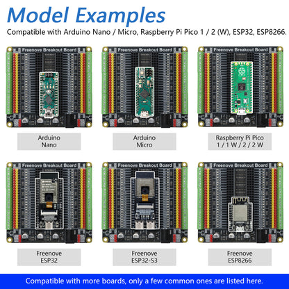 Freenove Breakout Board for Arduino Nano Micro Raspberry Pi Pico 1 2 W ESP32 ESP8266