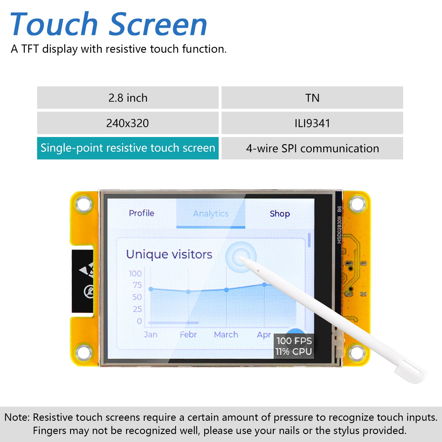 Freenove ESP32 Touch Display CYD Wi-Fi Bluetooth, 2.8 3.2 3.5 4.0 Inch Touchscreen, Dual-core 32-bit 240 MHz Microcontroller, C Code LVGL Example Projects Tutorial