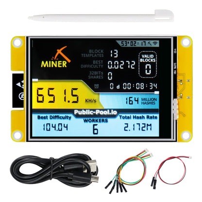 Freenove Bitcoin Miner NMMiner NerdMiner, ESP32 CYD 2.8 3.2 3.5 4.0 Inch Touch Display, Dual-core 32-bit 240 MHz Microcontroller WiFi BT Programmable, Code Tutorial