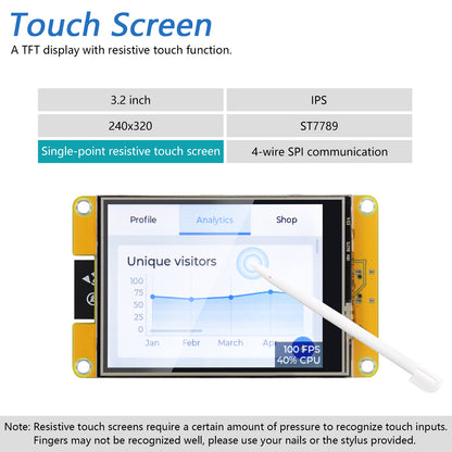 Freenove ESP32 Touch Display CYD Wi-Fi Bluetooth, 2.8 3.2 3.5 4.0 Inch Touchscreen, Dual-core 32-bit 240 MHz Microcontroller, C Code LVGL Example Projects Tutorial