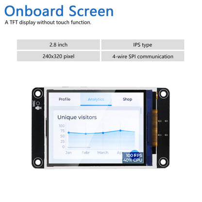 Freenove ESP32 Touch Display ESP32-S3 CYD Wi-Fi Bluetooth, 2.8 3.5 4.0 Inch IPS Touch Screen, Dual-core 32-bit 240 MHz, AI LVGL Tutorial