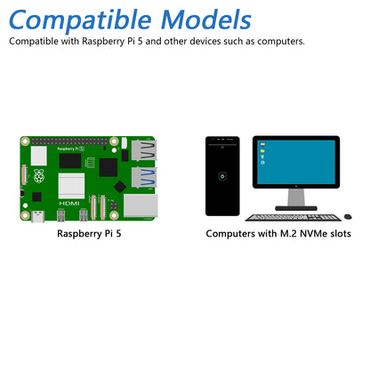 Freenove 128GB 256GB 512GB 1TB M.2 NVMe SSD for Raspberry Pi 5 HAT Adapter NAS Kit, Solid State Drive, Size 2280, PCIe 2.0 / 3.0
