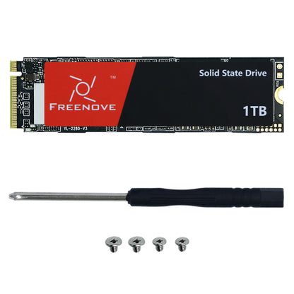 Freenove 128GB 256GB 512GB 1TB M.2 NVMe SSD for Raspberry Pi 5 HAT Adapter NAS Kit, Solid State Drive, Size 2280, PCIe 2.0 / 3.0