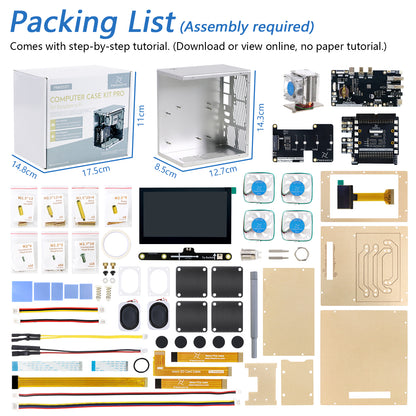 Freenove Raspberry Pi 5 Case Kit Pro, 2/4 M.2 NVMe SSD Slots, 5 PWM ARGB Fans, 4.3" Touchscreen, Stereo Speakers, 3.5 mm Audio