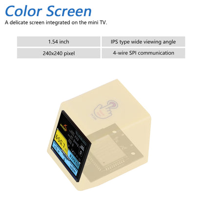 Freenove ESP32 Display CYD Wi-Fi Bluetooth Bitcoin Miner Desktop TV Clock, 1.54" IPS Screen, Touch Button, Dual-core 32-bit 240 MHz, Tutorial