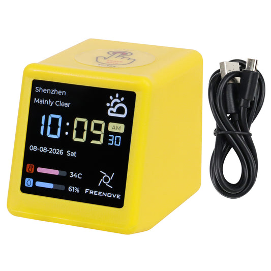 Freenove ESP32 Display CYD Wi-Fi Bluetooth TV Desktop Clock, 1.54 Inch 240x240 IPS Screen, Touch Button, Dual-core 32-bit 240 MHz, Tutorial
