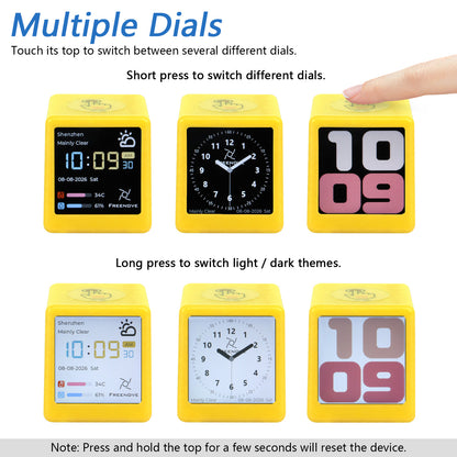 Freenove ESP32 Display CYD Wi-Fi Bluetooth TV Desktop Clock, 1.54 Inch 240x240 IPS Screen, Touch Button, Dual-core 32-bit 240 MHz, Tutorial
