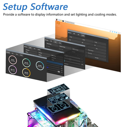 Freenove Active Cooler for Raspberry Pi 5 Heatsink, 1 / 2 PWM Fans ARGB Light Sync, OLED Screen, Multiple Cooling Lighting Modes