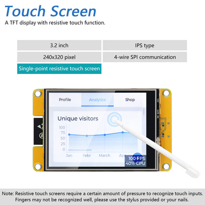 Freenove ESP32 Touch Display CYD WiFi BT, 2.4 2.8 3.2 3.5 4.0 Inch Touchscreen, Dual-core 32-bit 240 MHz, Code LVGL Example Tutorial