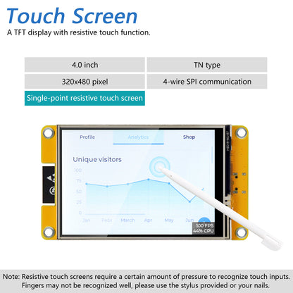Freenove ESP32 Touch Display CYD WiFi BT, 2.4 2.8 3.2 3.5 4.0 Inch Touchscreen, Dual-core 32-bit 240 MHz, Code LVGL Example Tutorial
