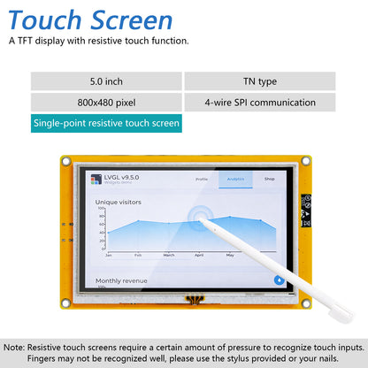 Freenove ESP32 S3 Touch Display CYD WiFi BT, 4.3 5.0 Inch Touchscreen, Dual-core 32-bit 240 MHz, Code Example Projects Tutorial