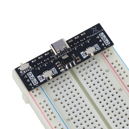 Freenove Breadboard Power Supply for Arduino ESP32 Raspberry Pi Pico, Dual Switchable 5V / 3.3V Power Outputs, 1A Self-recovery Fuse, USB-C Input