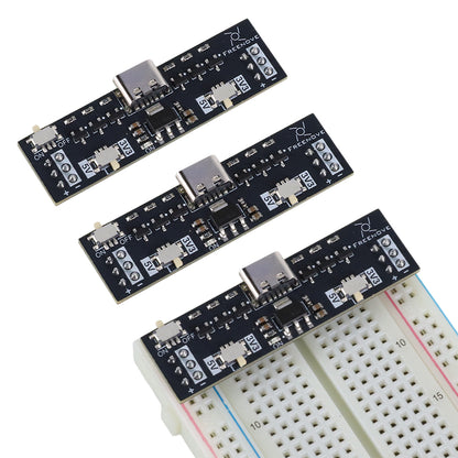 Freenove Breadboard Power Supply for Arduino ESP32 Raspberry Pi Pico, Dual Switchable 5V / 3.3V Power Outputs, 1A Self-recovery Fuse, USB-C Input