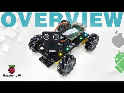 Freenove Mecanum Wheel Car Kit for Raspberry Pi 5 4 B 3 B+ Zero 2 W, Face Tracking, Line Tracking, Light Tracing, Obstacle Avoidance, App Control, Camera, Servo