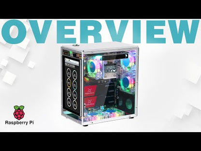 Freenove Raspberry Pi 5 Case Kit Pro, 2/4 M.2 NVMe SSD Slots, 5 PWM ARGB Fans, 4.3" Touchscreen, Stereo Speakers, 3.5 mm Audio