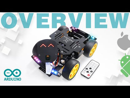 Freenove 4WD Car Kit for ESP32 CAM Camera Wi-Fi Bluetooth, Dual-core 32-bit 240 MHz Microcontroller, Dot Matrix, Obstacle Avoidance, Line Tracking, Light Tracing, Colorful Light, App